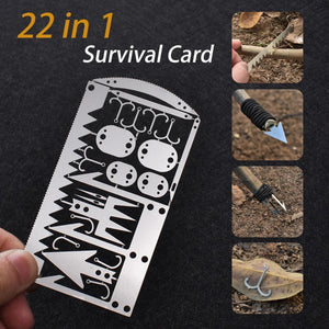 22 in 1 Camping Survival Card Pocket Multitool Camping Survival Card Knife Tactical Hunting Utility Knife Hand Tools