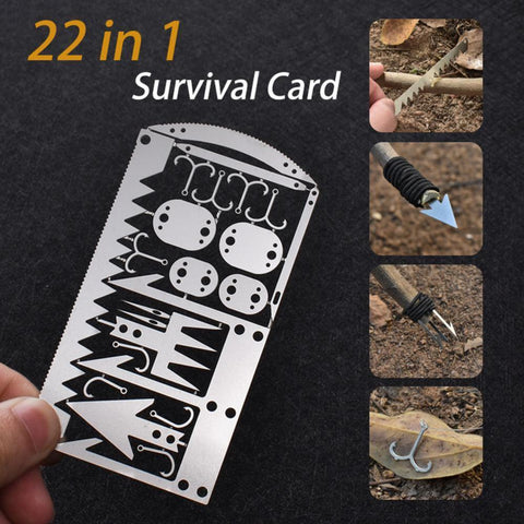 22 in 1 Camping Survival Card Pocket Multitool Camping Survival Card Knife Tactical Hunting Utility Knife Hand Tools