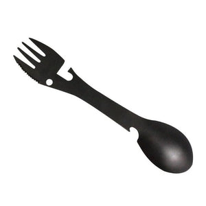 5 in 1 Multi-functional Outdoor Tools Stainless Steel Camping Survival EDC Kit Practical Fork Knife Spoon Bottle/Can Opener